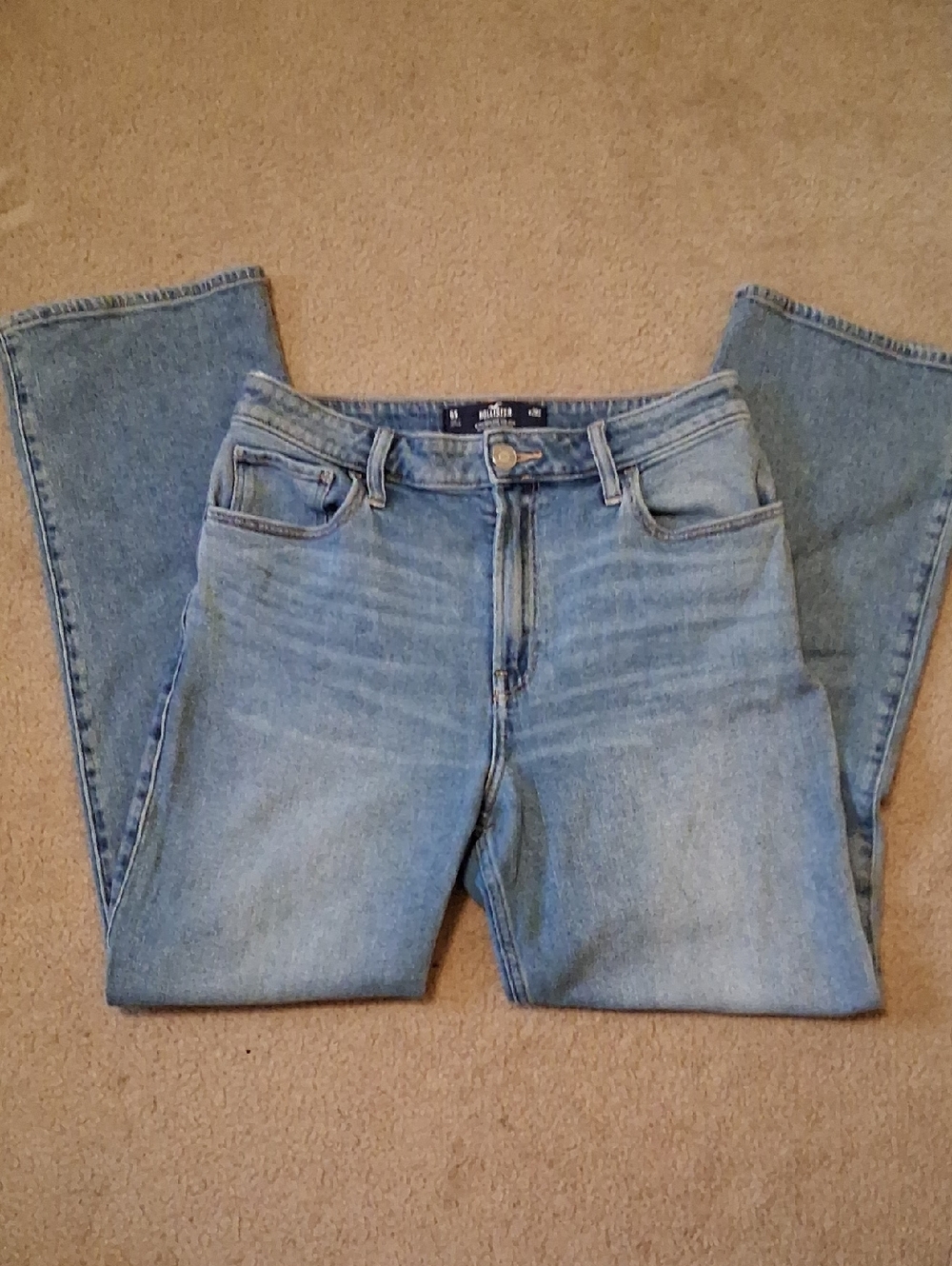 Hollister Light Blue High-Rise Flare Jeans